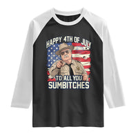 Happy 4th of July To All You Sumbitches Funny Sheriff Raglan Shirt Retro Movie Quote Inspo Country Humor