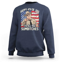 Happy 4th of July To All You Sumbitches Funny Sheriff Sweatshirt Retro Movie Quote Inspo Country Humor