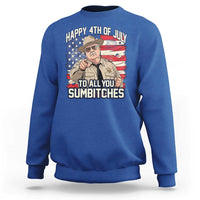 Happy 4th of July To All You Sumbitches Funny Sheriff Sweatshirt Retro Movie Quote Inspo Country Humor