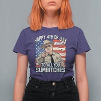 Happy 4th of July To All You Sumbitches Funny Sheriff T Shirt For Women Retro Movie Quote Inspo Country Humor