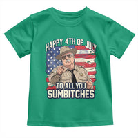 Happy 4th of July To All You Sumbitches Funny Sheriff Toddler T Shirt Retro Movie Quote Inspo Country Humor