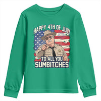 Happy 4th of July To All You Sumbitches Funny Sheriff Youth Sweatshirt Retro Movie Quote Inspo Country Humor