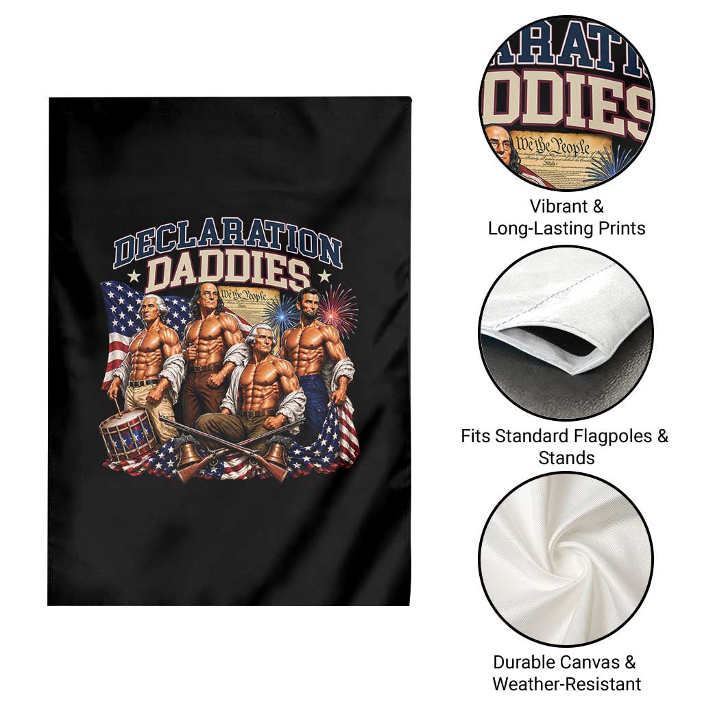 1776 America Declaration Daddies Patriotic Garden Flag Funny Buff Founding Fathers Muscular Patriots