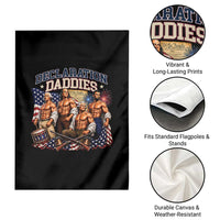 1776 America Declaration Daddies Patriotic Garden Flag Funny Buff Founding Fathers Muscular Patriots