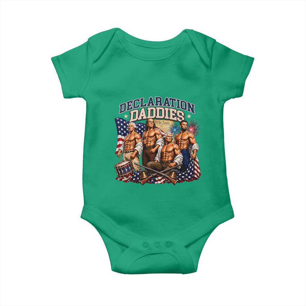 1776 America Declaration Daddies Patriotic Baby Onesie Funny Buff Founding Fathers Muscular Patriots