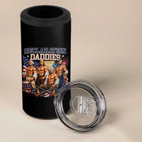 1776 America Declaration Daddies Patriotic 4 in 1 Can Cooler Tumbler Funny Buff Founding Fathers Muscular Patriots