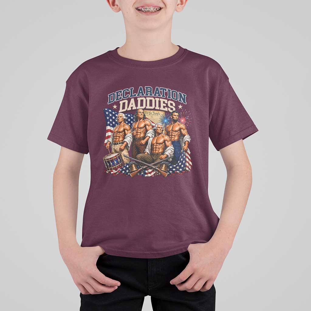 1776 America Declaration Daddies Patriotic T Shirt For Kid Funny Buff Founding Fathers Muscular Patriots