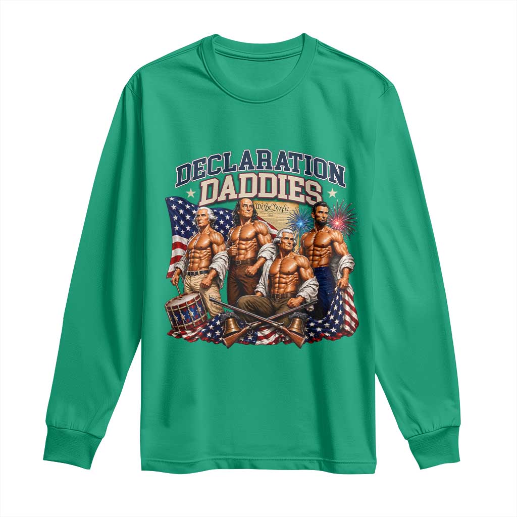 1776 America Declaration Daddies Patriotic Long Sleeve Shirt Funny Buff Founding Fathers Muscular Patriots