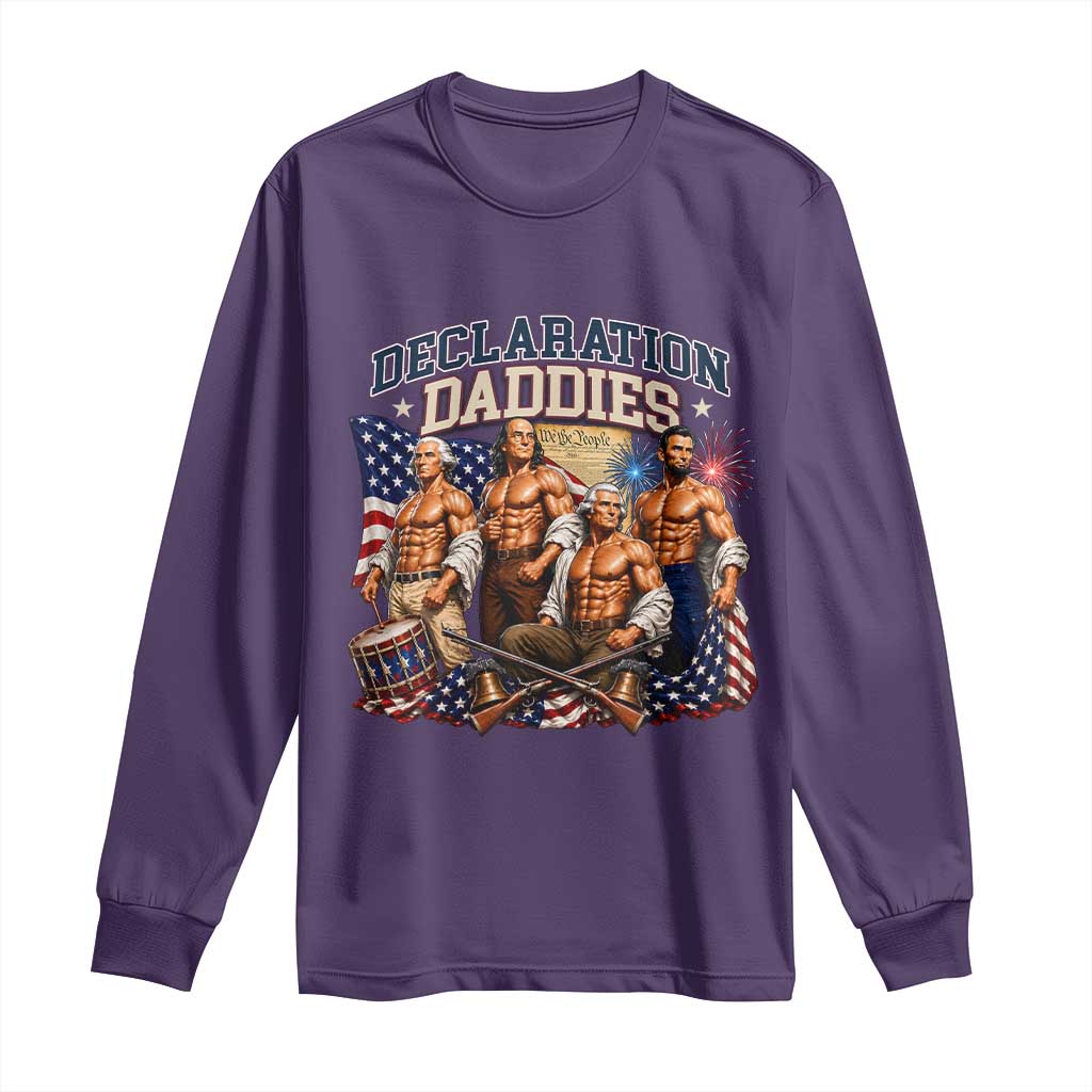 1776 America Declaration Daddies Patriotic Long Sleeve Shirt Funny Buff Founding Fathers Muscular Patriots