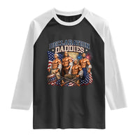 1776 America Declaration Daddies Patriotic Raglan Shirt Funny Buff Founding Fathers Muscular Patriots