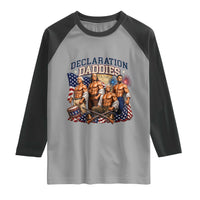 1776 America Declaration Daddies Patriotic Raglan Shirt Funny Buff Founding Fathers Muscular Patriots