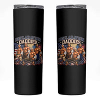 1776 America Declaration Daddies Patriotic Skinny Tumbler Funny Buff Founding Fathers Muscular Patriots