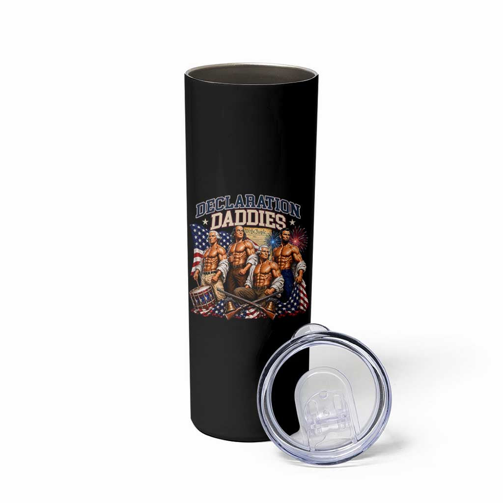 1776 America Declaration Daddies Patriotic Skinny Tumbler Funny Buff Founding Fathers Muscular Patriots