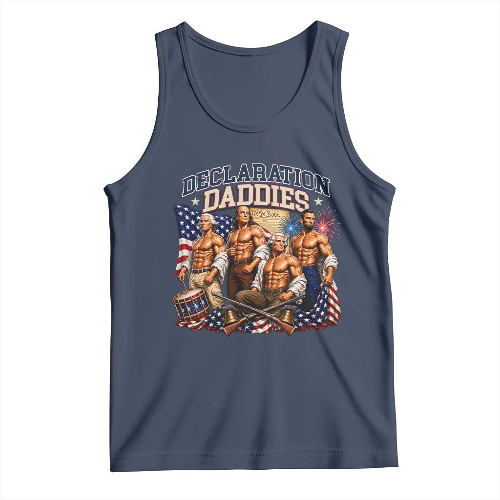 1776 America Declaration Daddies Patriotic Tank Top Funny Buff Founding Fathers Muscular Patriots