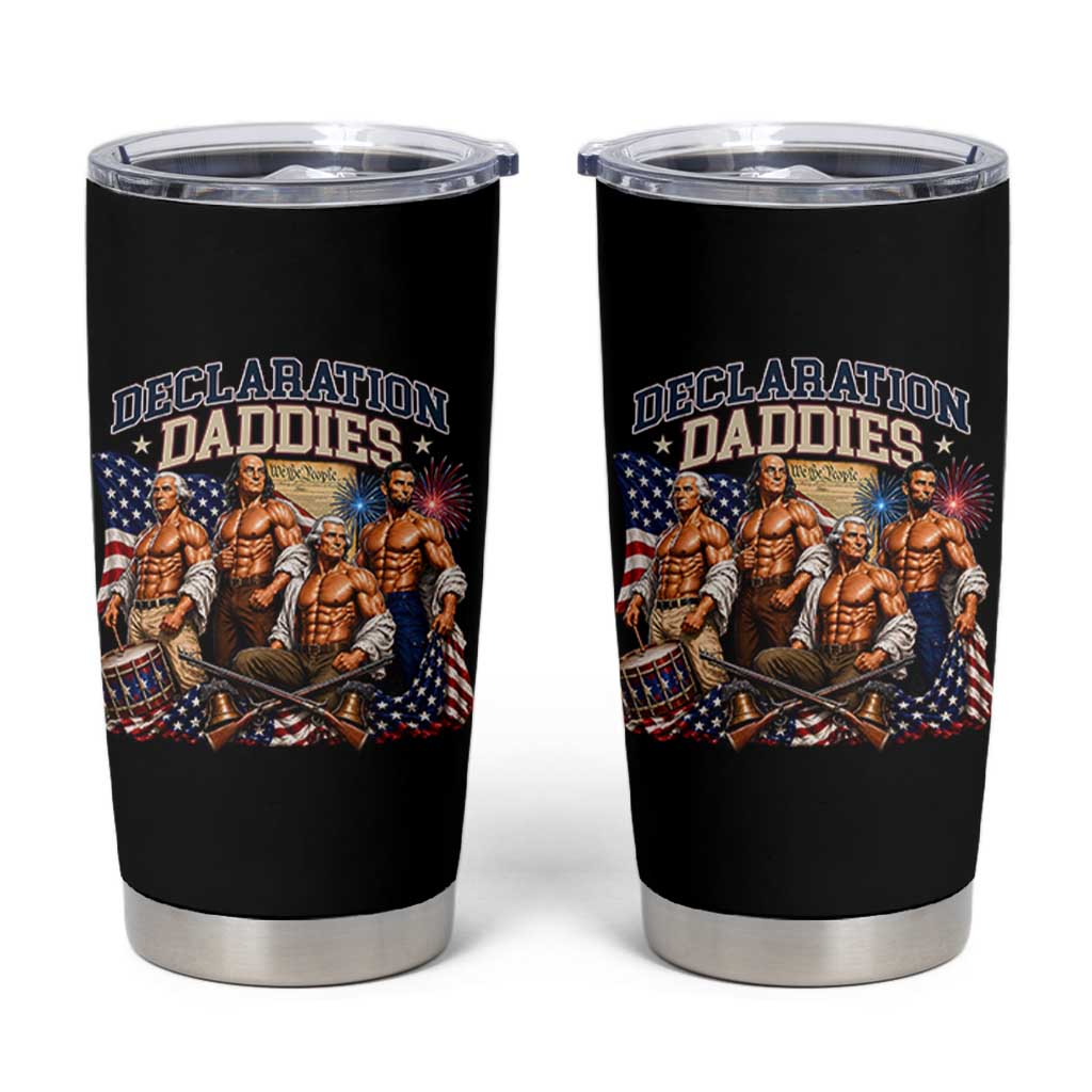 1776 America Declaration Daddies Patriotic Tumbler Cup Funny Buff Founding Fathers Muscular Patriots