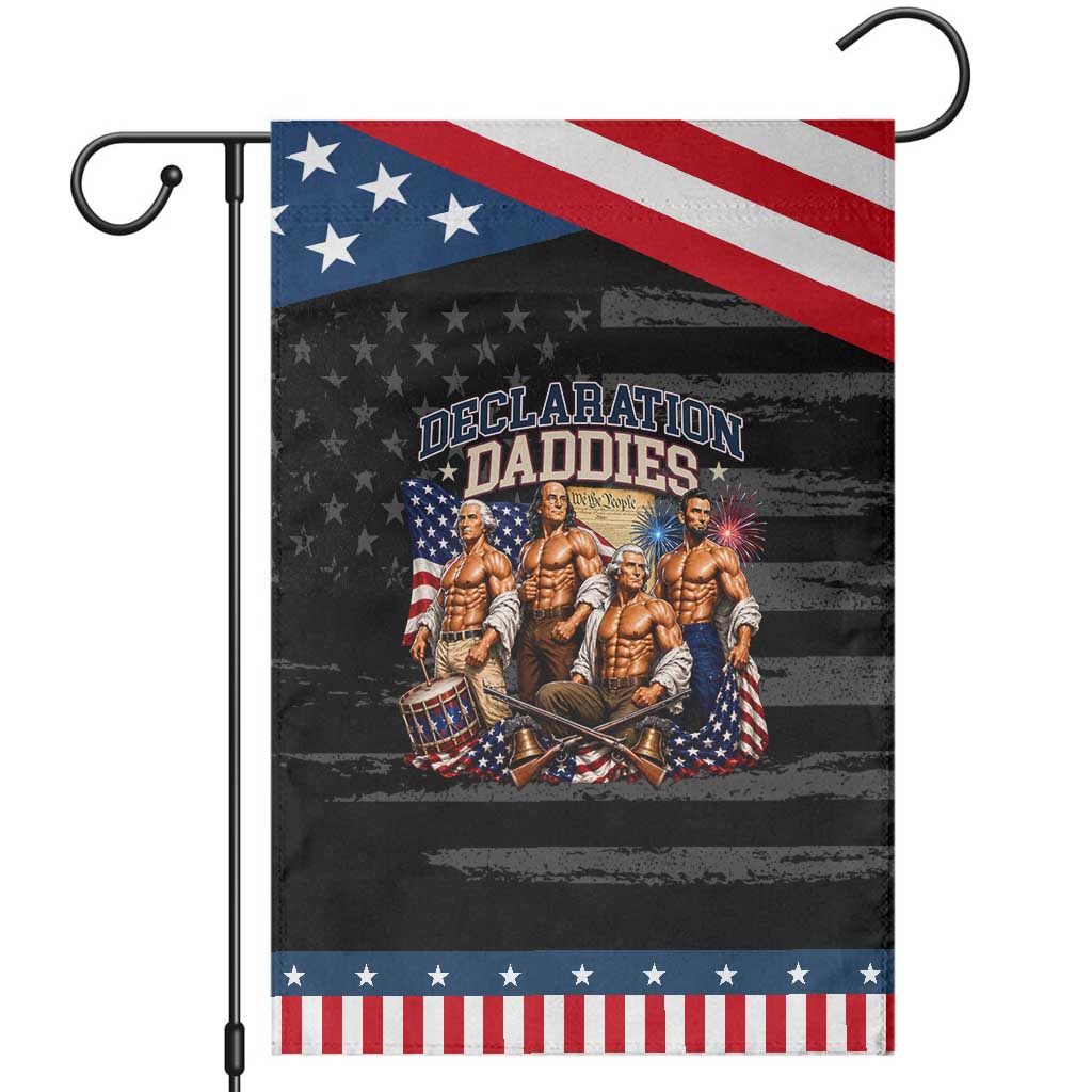 1776 America Declaration Daddies Patriotic Garden Flag Funny Buff Founding Fathers Muscular Patriots