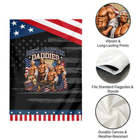 1776 America Declaration Daddies Patriotic Garden Flag Funny Buff Founding Fathers Muscular Patriots