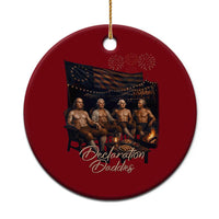 Declaration Daddies Campfire Gathering Graphic Ceramic Ornament Shirtless Founding Fathers Patriotic Summer 4th of July Celebration