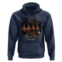 Declaration Daddies Campfire Gathering Graphic Hoodie Shirtless Founding Fathers Patriotic Summer 4th of July Celebration