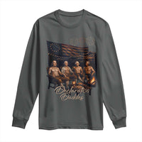 Declaration Daddies Campfire Gathering Graphic Long Sleeve Shirt Shirtless Founding Fathers Patriotic Summer 4th of July Celebration
