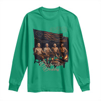Declaration Daddies Campfire Gathering Graphic Long Sleeve Shirt Shirtless Founding Fathers Patriotic Summer 4th of July Celebration