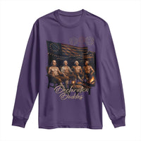 Declaration Daddies Campfire Gathering Graphic Long Sleeve Shirt Shirtless Founding Fathers Patriotic Summer 4th of July Celebration