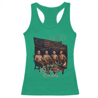 Declaration Daddies Campfire Gathering Graphic Racerback Tank Top Shirtless Founding Fathers Patriotic Summer 4th of July Celebration