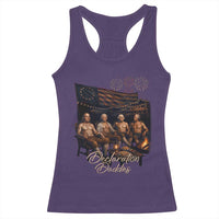 Declaration Daddies Campfire Gathering Graphic Racerback Tank Top Shirtless Founding Fathers Patriotic Summer 4th of July Celebration