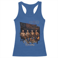 Declaration Daddies Campfire Gathering Graphic Racerback Tank Top Shirtless Founding Fathers Patriotic Summer 4th of July Celebration