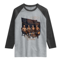 Declaration Daddies Campfire Gathering Graphic Raglan Shirt Shirtless Founding Fathers Patriotic Summer 4th of July Celebration