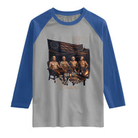 Declaration Daddies Campfire Gathering Graphic Raglan Shirt Shirtless Founding Fathers Patriotic Summer 4th of July Celebration