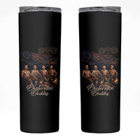 Declaration Daddies Campfire Gathering Graphic Skinny Tumbler Shirtless Founding Fathers Patriotic Summer 4th of July Celebration