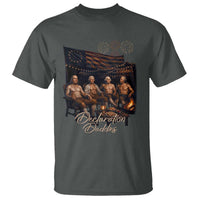 Declaration Daddies Campfire Gathering Graphic T Shirt Shirtless Founding Fathers Patriotic Summer 4th of July Celebration