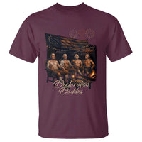 Declaration Daddies Campfire Gathering Graphic T Shirt Shirtless Founding Fathers Patriotic Summer 4th of July Celebration