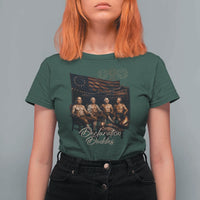 Declaration Daddies Campfire Gathering Graphic T Shirt For Women Shirtless Founding Fathers Patriotic Summer 4th of July Celebration