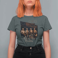 Declaration Daddies Campfire Gathering Graphic T Shirt For Women Shirtless Founding Fathers Patriotic Summer 4th of July Celebration