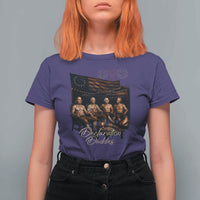 Declaration Daddies Campfire Gathering Graphic T Shirt For Women Shirtless Founding Fathers Patriotic Summer 4th of July Celebration