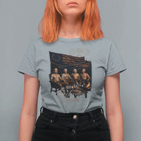 Declaration Daddies Campfire Gathering Graphic T Shirt For Women Shirtless Founding Fathers Patriotic Summer 4th of July Celebration