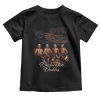 Declaration Daddies Campfire Gathering Graphic Toddler T Shirt Shirtless Founding Fathers Patriotic Summer 4th of July Celebration