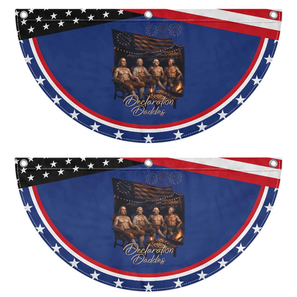 Declaration Daddies Campfire Gathering Graphic Patriotic Fan Flag Shirtless Founding Fathers Summer 4th of July Celebration