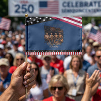 Declaration Daddies Campfire Gathering Graphic Patriotic Handheld Flag Shirtless Founding Fathers Summer 4th of July Celebration