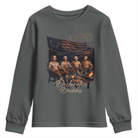 Declaration Daddies Campfire Gathering Graphic Youth Sweatshirt Shirtless Founding Fathers Patriotic Summer 4th of July Celebration