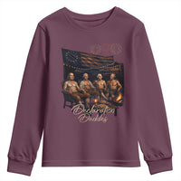 Declaration Daddies Campfire Gathering Graphic Youth Sweatshirt Shirtless Founding Fathers Patriotic Summer 4th of July Celebration