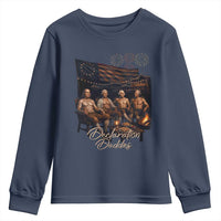 Declaration Daddies Campfire Gathering Graphic Youth Sweatshirt Shirtless Founding Fathers Patriotic Summer 4th of July Celebration