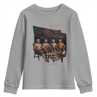 Declaration Daddies Campfire Gathering Graphic Youth Sweatshirt Shirtless Founding Fathers Patriotic Summer 4th of July Celebration