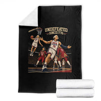 Undefeated Since 1776 George Washington Basketball Throw Blanket Funny USA Dream Team Founding Fathers Slam Dunk Patriotic Sports