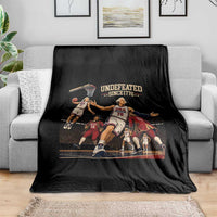 Undefeated Since 1776 George Washington Basketball Throw Blanket Funny USA Dream Team Founding Fathers Slam Dunk Patriotic Sports