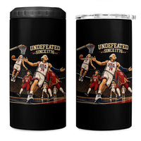 Undefeated Since 1776 George Washington Basketball 4 in 1 Can Cooler Tumbler Funny USA Dream Team Founding Fathers Slam Dunk Patriotic Sports