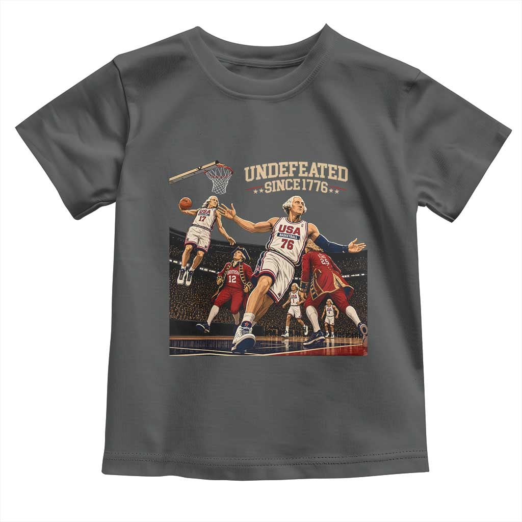 Undefeated Since 1776 George Washington Basketball Toddler T Shirt Funny USA Dream Team Founding Fathers Slam Dunk Patriotic Sports