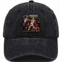 Undefeated Since 1776 George Washington Basketball Washed Cotton Baseball Cap Funny USA Dream Team Founding Fathers Slam Dunk Patriotic Sports